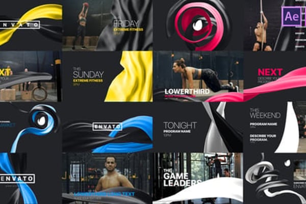 Broadcast Design Ribbons - TV Ribbon Graphics Motion Elements Pack