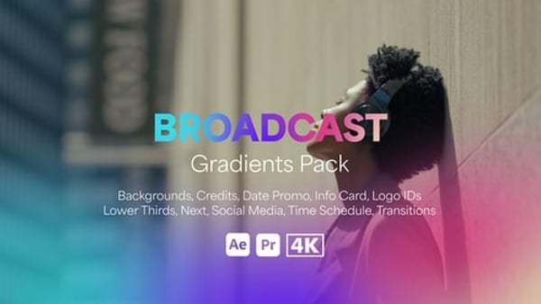 Broadcast Gradients Pack - TV Color Gradient Motion Graphics Elements Pack