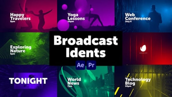 Broadcast Idents - TV Channel Identity Motion Graphics Pack