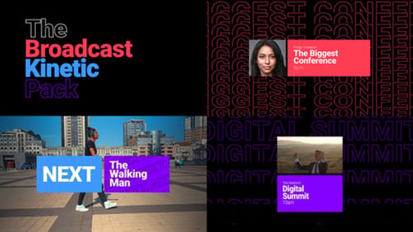 Broadcast Kinetic Pack - Dynamic Kinetic Motion Graphics Package