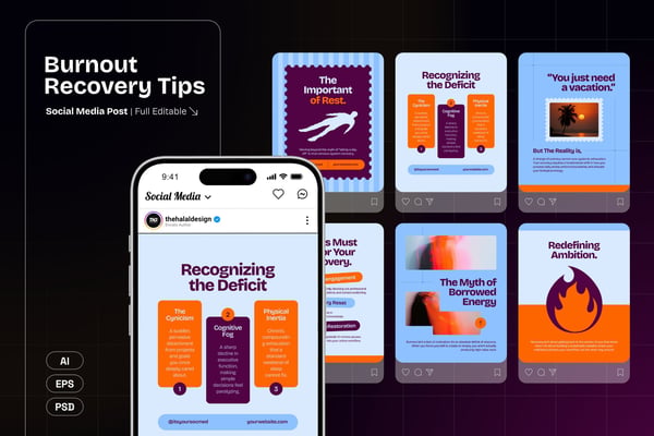 Burnout Recovery Tips - Instagram Post