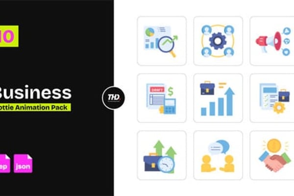 Business Icons Pack | After Effects & Lottie Animation