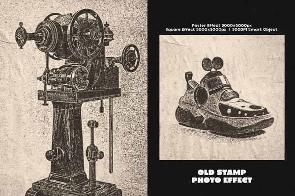 Old Stamp Square And Poster Photo Effect