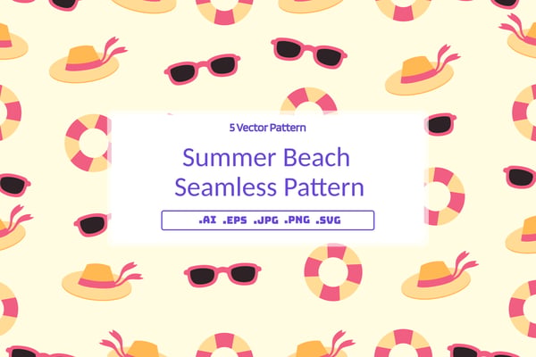 Summer Beach Seamless Pattern
