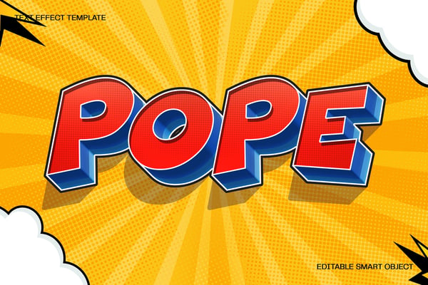 Pope Cartoon Text Effect
