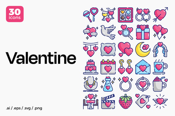 Happy Valentine’s Day Icon Set