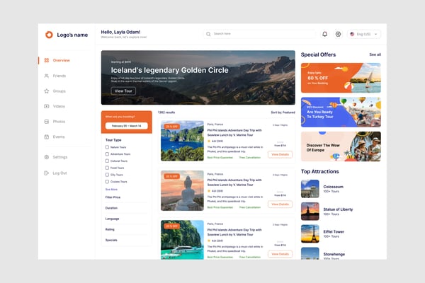 Travel Dashboard UI Kit
