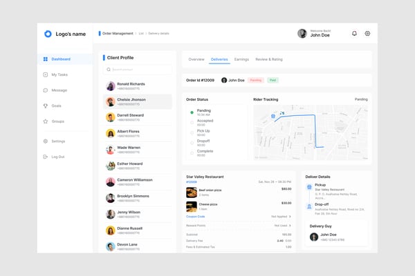 Order Management Dashboard UI Kit