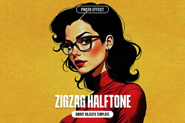 Zigzag Halftone Photo Effect