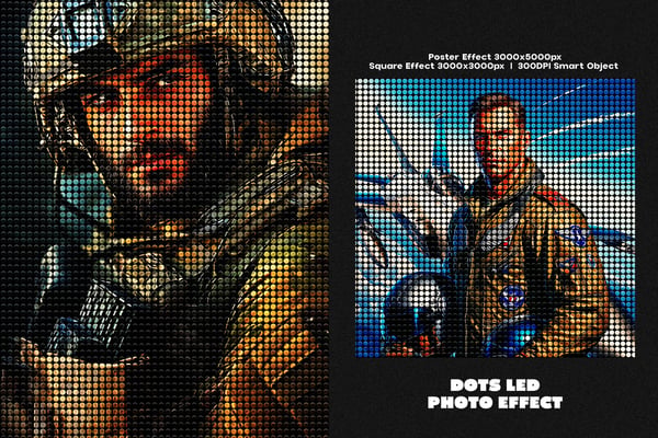 Dots Led Square And Poster Photo Effect