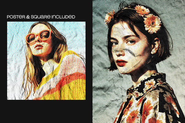 Retro Star Square And Poster Photo Effect