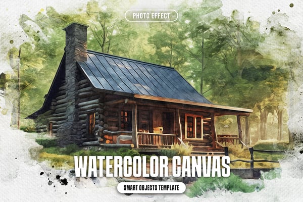 Watercolor Canvas Photo Effect