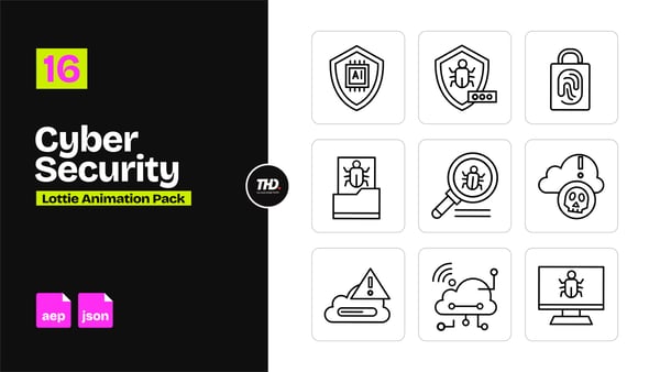 Cyber Security Icons Pack | After Effects & Lottie Animation
