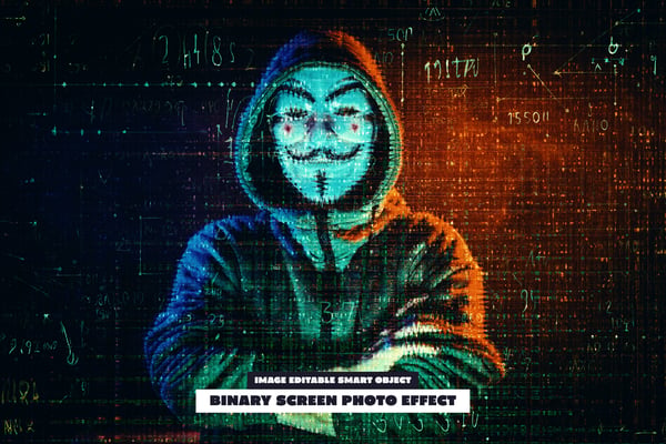 Binary Screen Photo Effect