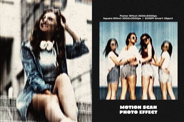 Motion Scan Square And Poster Photo Effect