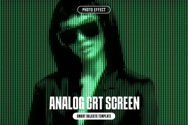 Analog CRT Screen Photo Effect