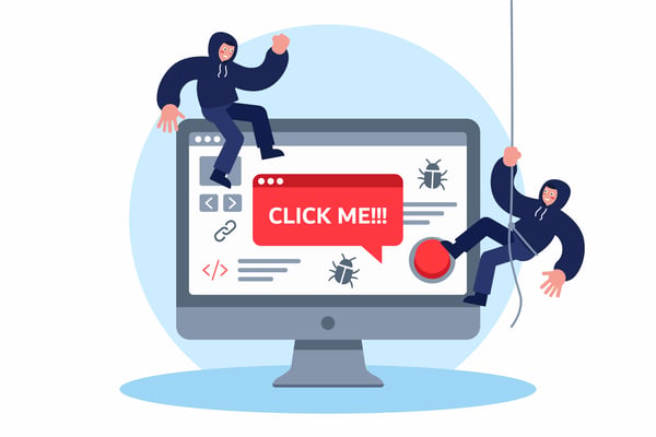 Free Cyber Threat hacker, computer, virus, malicious, pop-up, security, warning. Editable stroke. Vector illustration.