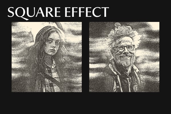 Stipple Motion Square And Poster Photo Effect