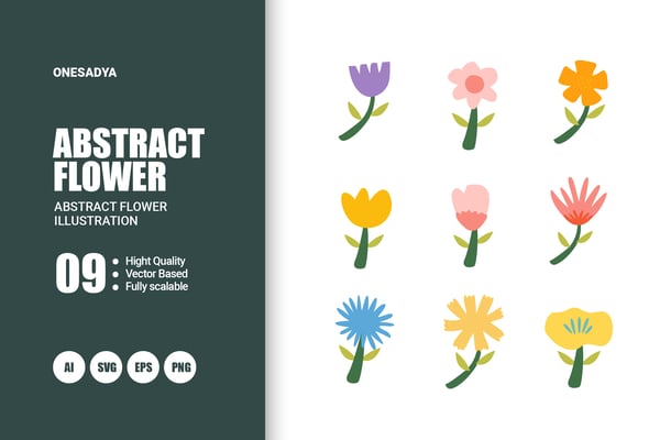 Abstract Spring Flower – Modern Floral Illustration