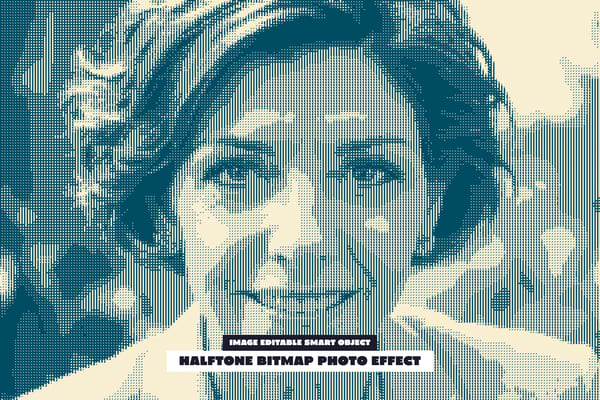 Halftone Bitmap Photo Effect