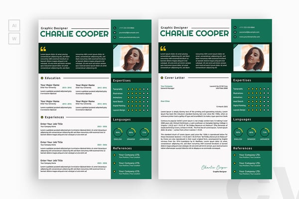 Comic Style Green Resume CV