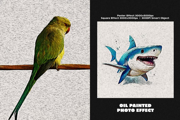 Oil Painted Square And Poster Photo Effect
