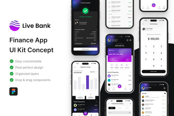 Live Bank - Finance App UI Kit