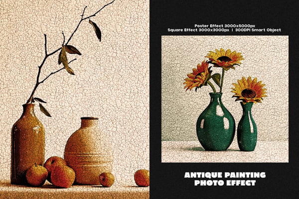 Antique Painting Square And Poster Photo Effect