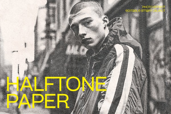 Halftone Paper Photo Effect