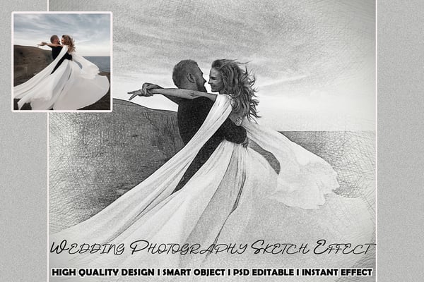  Wedding Photography Sketch Effect