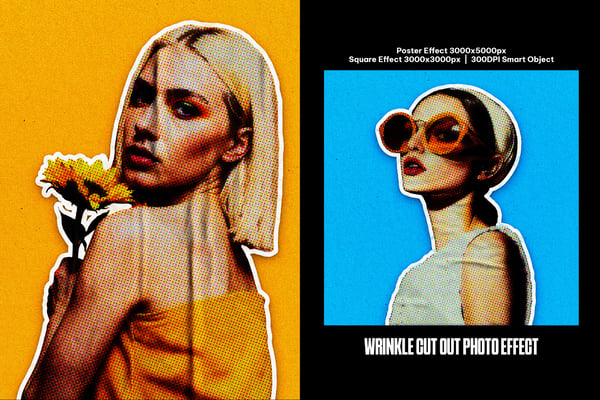 Wrinkle Cut-Out Square And Poster Photo Effect