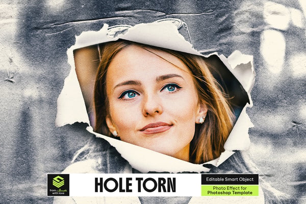 Hole Torn Photo Effect