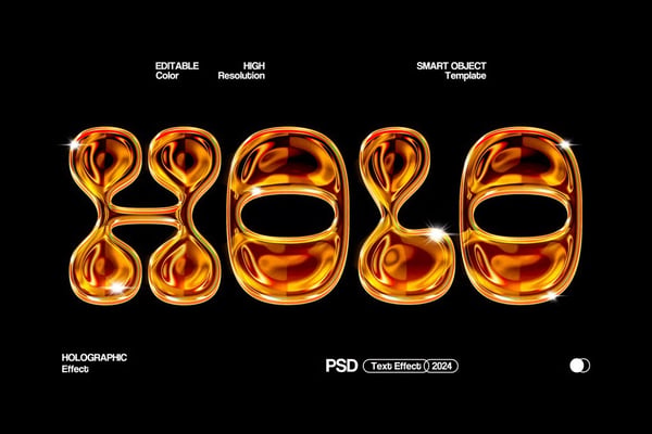 Liquid Chrome Text Effect