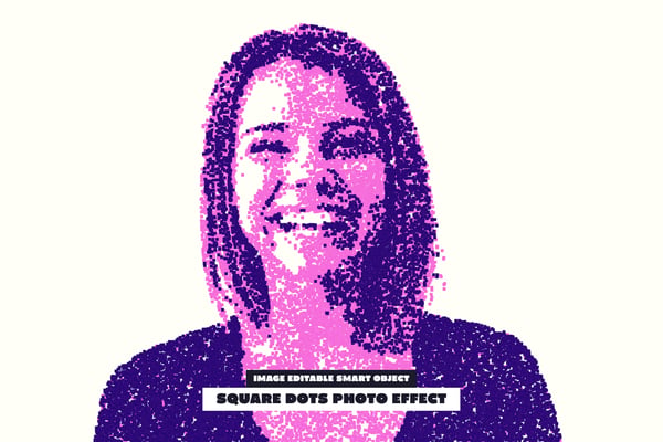 Square Dots Photo Effect