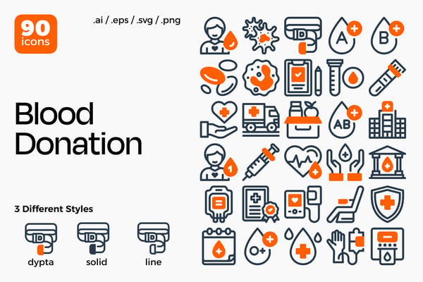 Blood Donation Icon Set