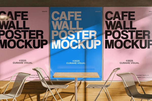 Cafe Wall Poster Mockup