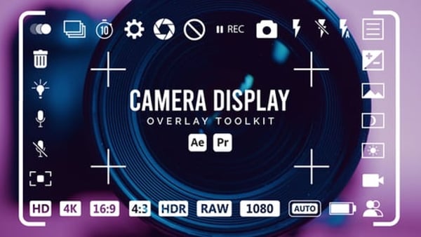 Camera Viewfinder Overlays for After Effects & Premiere Pro | 32 Icons MOGRT