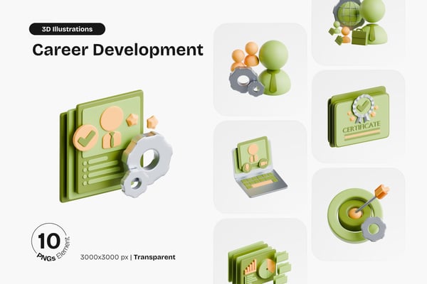 Career Development 3D Icon Pack
