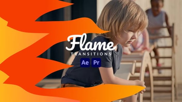 Cartoony Flame Overlay Transitions for After Effects & Premiere Pro | MOGRT