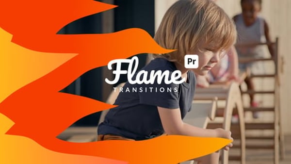 Cartoony Flame Transitions for Premiere Pro | Fire Overlay MOGRT Pack