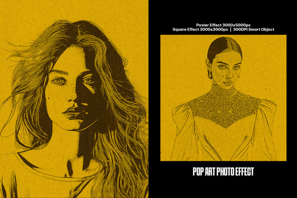 Pop Art Square And Poster Photo Effect