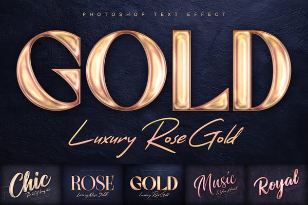 Rose Gold Text Effects