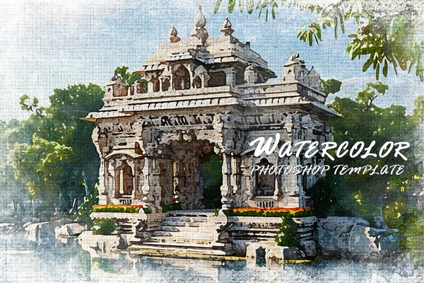Watercolor Photoshop Template