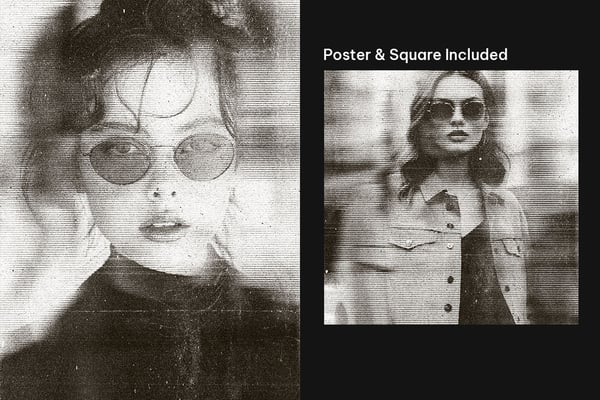 Bad Scanner Square And Poster Photo Effect