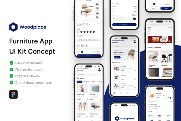 Woodplace - Furniture App UI Kit