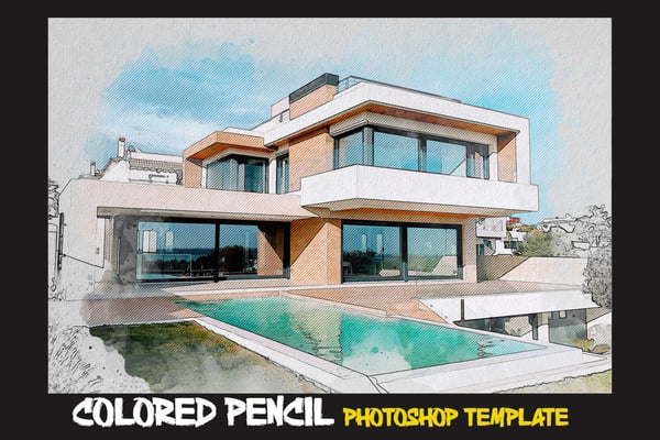 Colored Pencil Photohop Template
