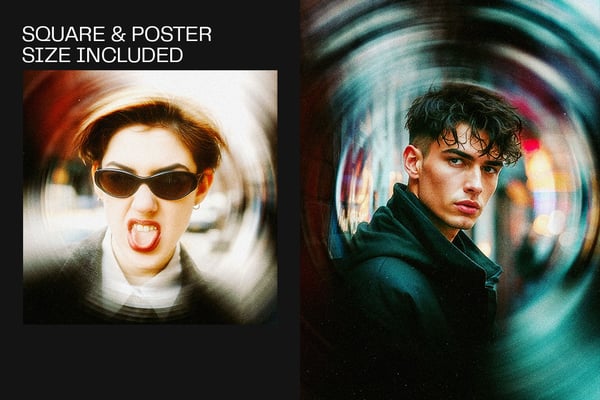 Radial Blur Square And Poster Photo Effect