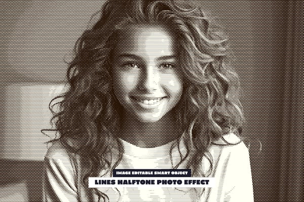 Lines Halftone Photo Effect