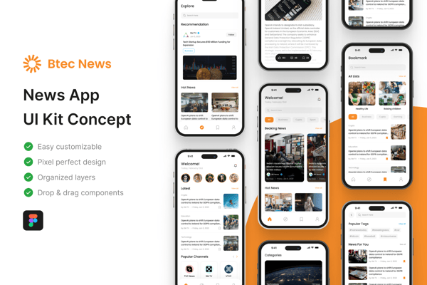 Btec News - News App UI Kit