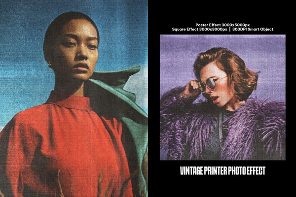 Vintage Printer Square And Poster Photo Effect